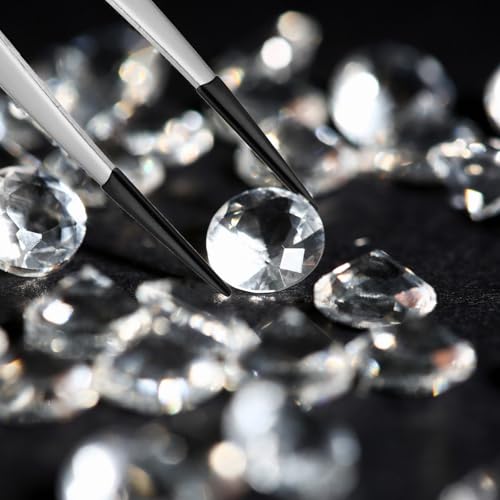 4 Pcs Stainless Steel Tweezers Set with Rubber Tips Tweezers Sewing Machine Tweezer Straight& Flat &Long Bent End Pincers Universal Tweezer for Jewelry Craft Coin Stamp Beads Lab Tongs - Image 7