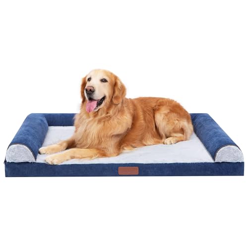 Large Dog Bed for Medium and Large Dogs Waterproof Memory Foam Orthopedic Dog Bed Durable Sofa Pet Bed Removable Cover with Zipper and Bolster Nonslip Bottom（SGreen XXL） - image 8