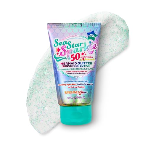 Sea Star Sparkle Biodegradable Glitter Sunscreen SPF 50 for Kids
