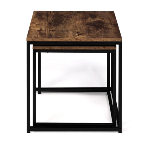 IDMarket - Lot de 2 Tables Basses gigognes Dayton 40/45 Effet Vieilli Design Industriel – Image 5