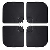 Ribelli 4X Beschwerungsplatten Sonnen & Ampelschirm selbst befüllbar Schwarz wetterfest