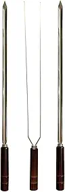Kit 3 Espetos Artesanais Inox P/Churrasco