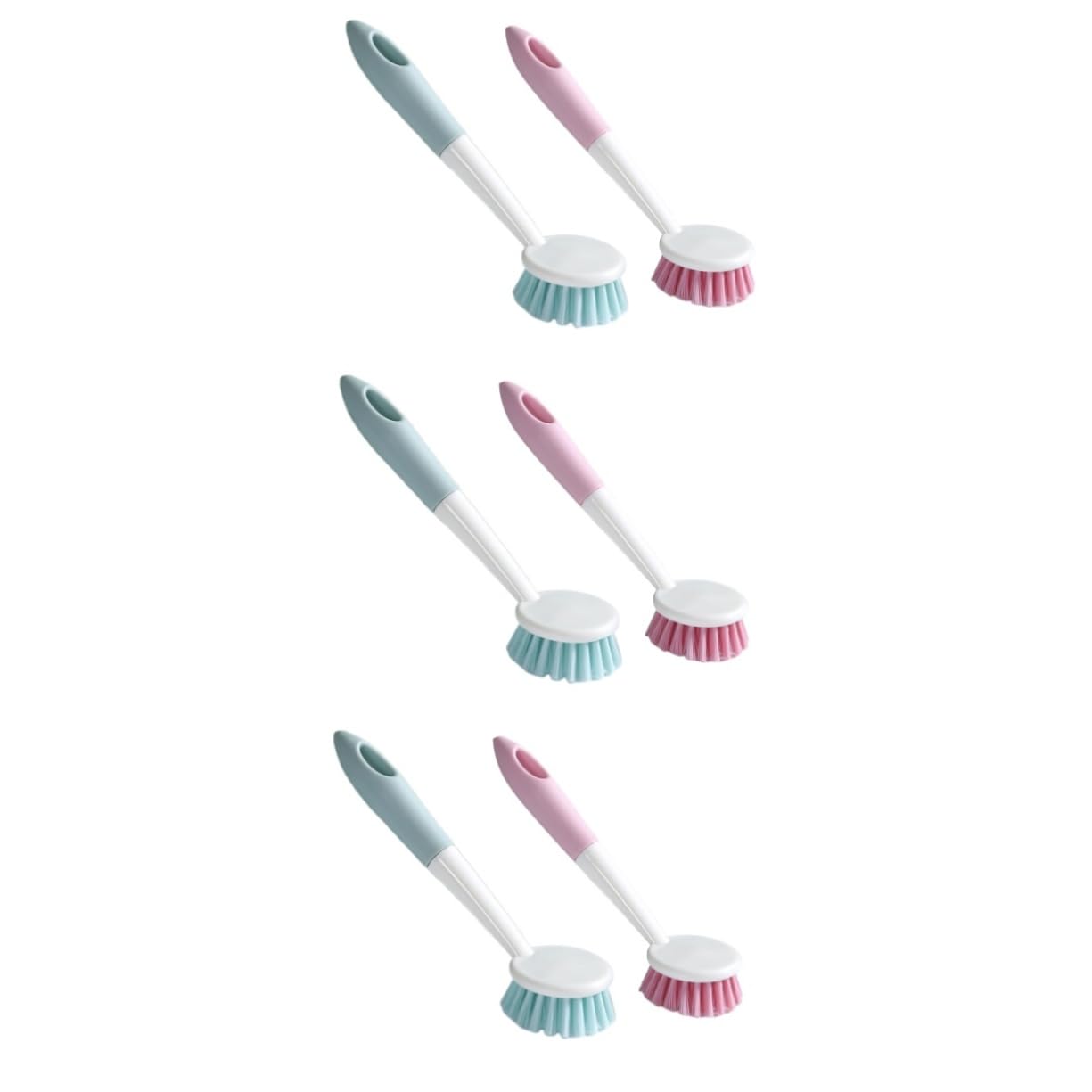 Beavorty Juego De 3 Cepillos para Fregar Platos con Mango para Cocina Cepillos para Fregar Ollas Y Estufas Suaves para El Revestimiento De Ollas Fácil Almacenamiento 2 Unidades X 3