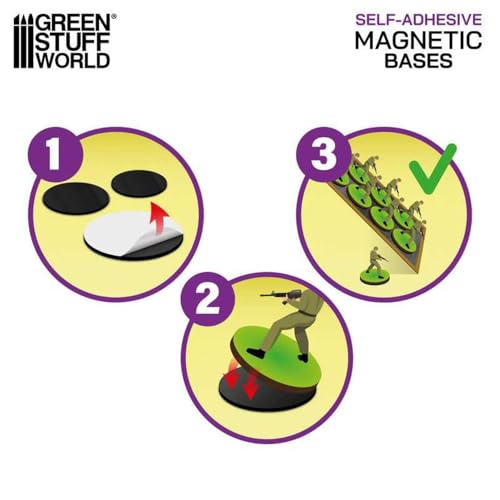 Imanes precortados redondos 40mm Green Stuff World para peanas de juego 2