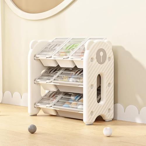 ACMEER おもちゃ収納ラック おもちゃ箱 分類収納 子ども用家具 大容量 組立簡単 ダストカバー付き 絵本ラック 絵本棚 子供用シェルフ 子供部屋 入園祝い 入学プレゼン (3段-幅68cm,ホワイト)