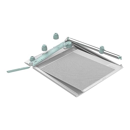 Sizzix Tabla de puntuación y Recortadora (30 cm x 30 cm) | Herramienta para Crear Sobres, Cajas tridimensionales, Recortar y medir | 665797, Mint/White, One Size