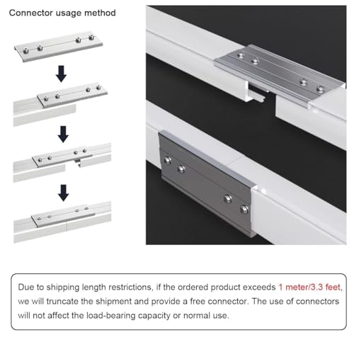 Riel de aluminio premium de 560 cm con soportes estables para techos y paredes 7