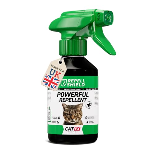 RepellShield Cat Repellent Spray - Natural Citronella Oil Pet-Safe Non-Toxic High Efficiency Animal Control for Homes Lemon Scented Versatile Indoors & Outdoors - Responsible Deterrence 250ml
