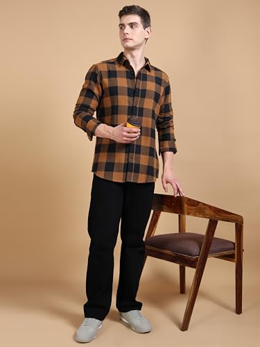 Image of StitchX Men's Slim Fit Brushed Cotton Buffalo Checkered Shirt