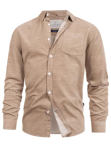 Chemise à manches longues homme velours côtelé coton KRONSTADT KSJohan mode casual