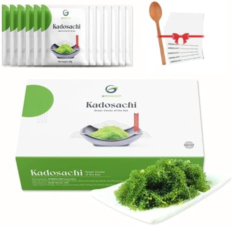Kadosachi Dehydrated Sea Grapes, 8.47 oz 1 box (Pack of 12) - Green Caviar, Sea Grapes To Eat, Umibudo, Organic Seaweed, Lato Seaweed | Improves The Skin, Improves Immune System (1 Box (12 Packs/Box))