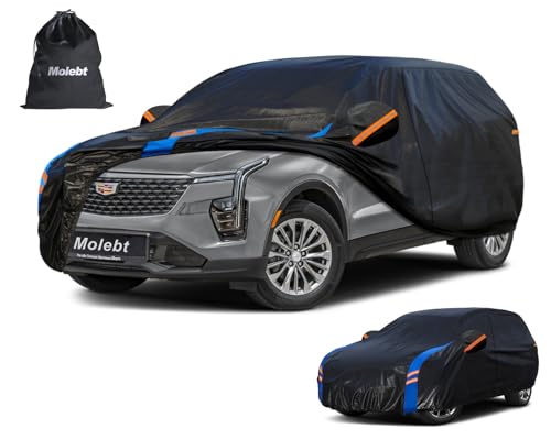 Image of Custom Fit SUV Car Cover for Cadillac XT4 (2018-2026), Upgraded Waterproof All Weather Outdoor Auto Cover with Driver Door Zipper & Mirror Pockets, UV /Snow /Dust Protection