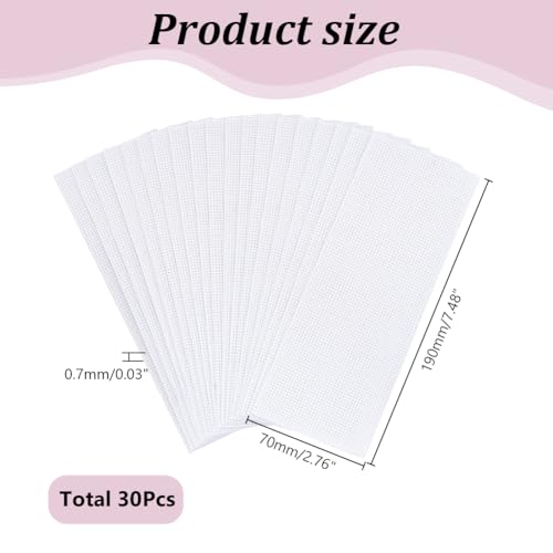 Image of arricraft 30 Pcs Blank Cross Stitch Bookmark, Rectangle Cotton Fabric Book Marker Cross Stitch Crosstitch Project 2.7x7.5 inch(7x19cm)