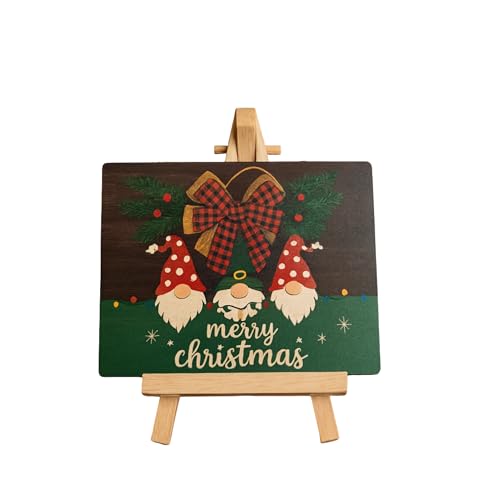 tinydabba Wooden Christmas Sign Plaque with Easel Stand by tinydabba