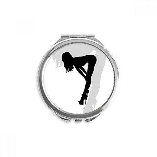 Miroir de maquillage de poche pour retouches en terrasse et miroir portable silhouette ronde