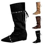 【Materiales de alta calidad】：Los botas mujer fabricadas con cuero sintético duradero y resistente al agua, nuestras botas de mujer aseguran que tus pies se mantengan secos y cálidos durante los días más fríos.
