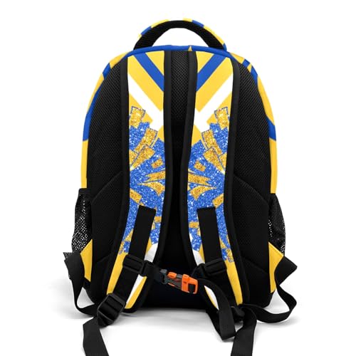 Cheerleaders Blue Gold Yellow Cheer Backpack Personalized School Bag Custom Name Daypack Book Bag for School as Gifts for Student Child2