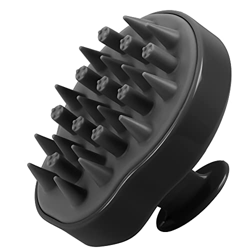 HEETA Hair Scalp Massager Shampoo Brush, Ultra-Soft Double Bristles-Scalp Care Hair Brush, Scalp Exfoliator for Women Men, Wet & Dry Use Hair Care Tool, Hair Scalp Scrubber for All Hair Type (A Black)