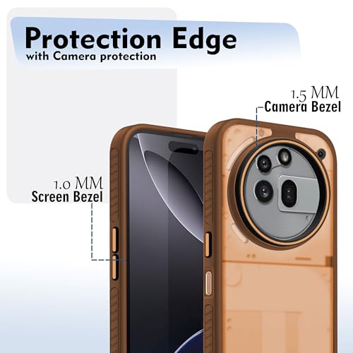 Image of V-TAN Back Cover for Nothing 3A PRO 5G Compatible Case, Matte Finish Transparent Case, TPU, Camera Protective Shockproof Cover (Brown)