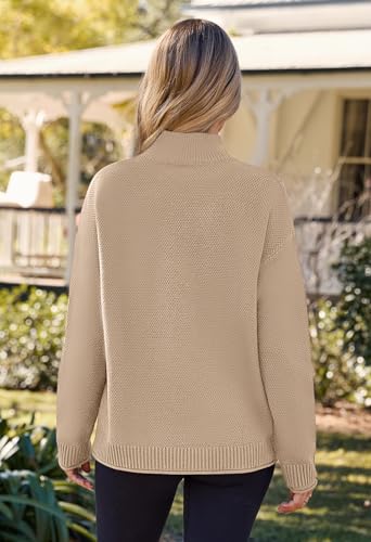Image of MEROKEETY Women's Turtleneck Long Sleeve Sweater 2025 Fall Cozy Knit Loose Casual Trendy Pullover Tops Winter Clothes