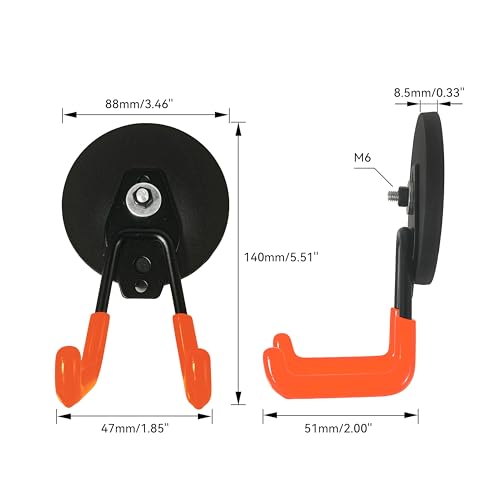 STEELMIGHT マグネットフック 2個セット 磁石付き 超強力磁気フック 垂直耐荷重40kg 水平耐荷重15kg ステンレス製 直径88mm 防錆 キッチン オフィス用 浴室 玄関 壁掛け用