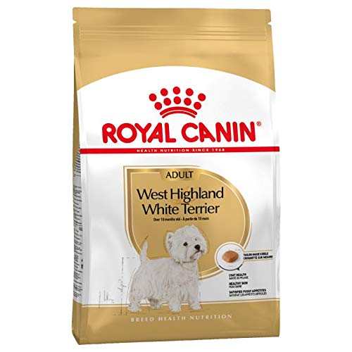 Canin Royal West Highland White Terrier Erwachsene 3 x 3 kg ab 10 Monaten speziell zugeschnittenes Trockenfutter mit ungesättigten Fettsäuren für Haut und Fell, mit L.I.P. Proteinen leicht zu verdauen