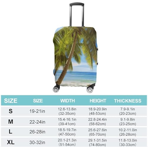 Luggage Cover Elastic Suitcase Cover Anti-Scratch Suitcase Covers Travel Green Palm Trees Ocean Luggage Covers Luggages Protector for Travel Adult Luggages Decorative 18-32 Inch2