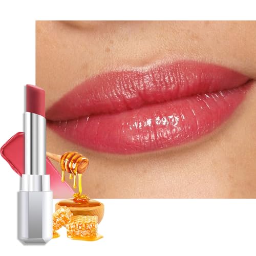 Image of evpct Girly Pink Honey Lipstick Tinted Lip Balm, Moisturizing Tinted Lip Oil Stick Lipstick for Older Women, Sheer Lightweight Hydrating Nourishing Shine Tinted Lip Color Gloss Tint Stain, Girly Pink