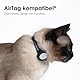 LucyBalu® Premium AirTag Katzenhalsband | Reißfestes Katzenhalsband für AirTag aus Nylon | AirTag Halsband für Katzen | Katzen Tracker | Apple AirTag kompatibel | Größenverstellbar Nylonband | Schwarz