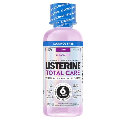 Listerine Total Care Alcohol Free Mouthwash, Mild Mint, 3.2 fl. oz/95 mL