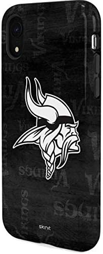 Skinit Pro Phone Case Compatible with iPhone XR - Officially Licensed NFL Minnesota Vikings Black & White Design