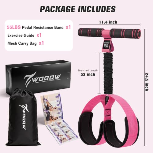 Image of Upgraded Pedal Resistance Band with Handles, Foot Pedal Resistance Bands for Women, Core Abs Leg Training, Exercise Bands for Full Body Workout Fitness, Home Gym Equipment, Pilates & Physical Therapy