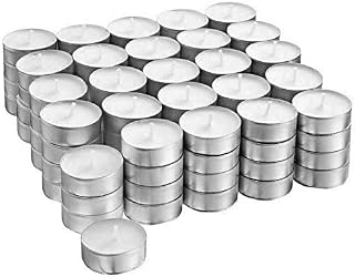 SPICOM Night Tea-light Wax Candles 4 Hour Long Burn Unscented & Smokeless Home Décor Indoor Outdoor Lighting (100)