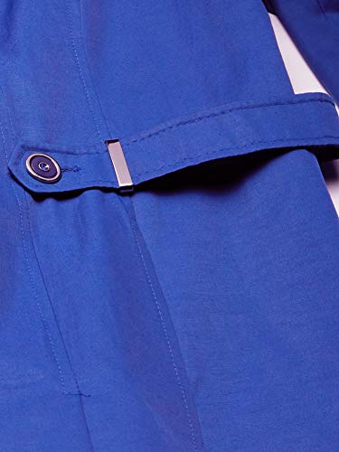 Via Spiga Women's Plus-Size Single Breasted Pleated Trench Coat, Positano Blue, 3X #TOP3