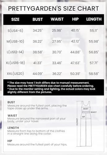 PRETTYGARDEN Women's Casual Sleeveless Solid Jumpsuit Crewneck Drawstring Waist Stretchy Long Pants Romper - Image 7