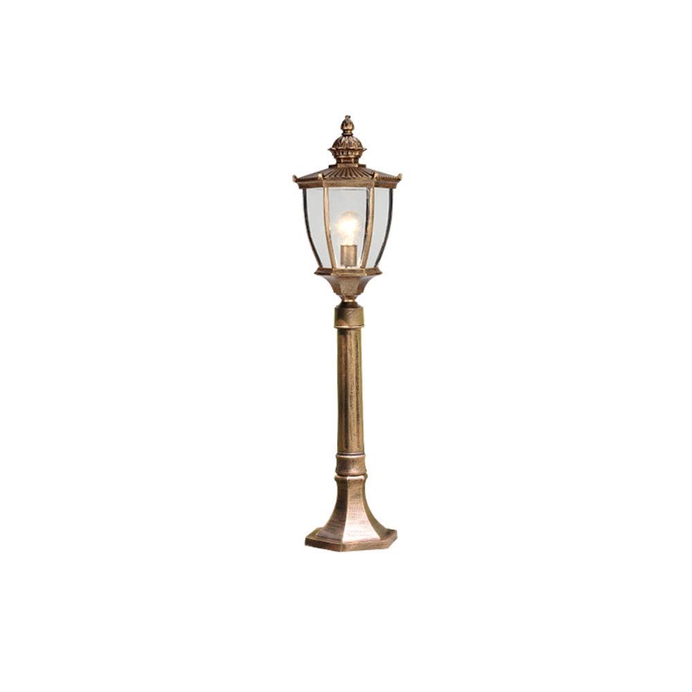 QUSYZD Lamp Post Lights Outdoor, Creative Outdoor Lawn Light Waterproof European Garden Light Villa Landscape Grass Light High Pole Garden Community Light Aluminum Glass E27,Bronze-85cm