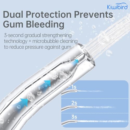 KIWIBIRD Mini-Wasserseide für Reisen, ultra-tragbare schnurlose Munddusche mit UVC-Licht, IPX8 wasserdicht, 3 Modi, 230 ml Zahnreiniger für die Pflege von Mandelsteinen und Zahnspangen – Zuhause & – Bild 6