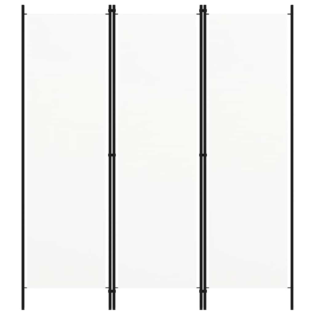 vidaXL 3-Panel Room Divider Folding Panel Screen Movable Partition Privacy Separator Wall Furniture Indoor Bedroom Office White 150x180 cm