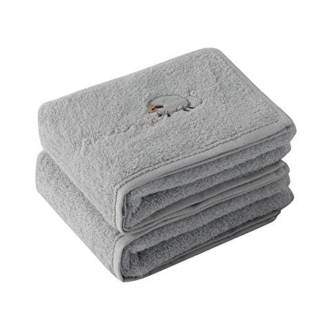 Sense Gnosis Set of 2 Embroidered Super Soft Hand Towel Super Soft Premium 100 Percent Cotton Towels Highly Absorbent for Home Bathroom (Sage Blue 13 x 29 Inch ) Cover