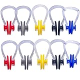  Karkar 10 pinzas para la nariz para nadar, reutilizables, de silicona suave, para buceo, surf, natación