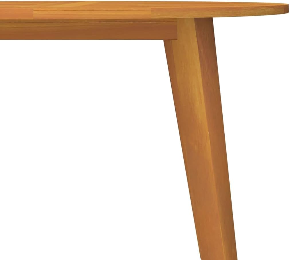 Garden Table Brown Solid Acacia Wood Medium Round Outdoor Patio Table Small Durable Bistro Set Outdoor Perfect for Garden and Balcony Dining