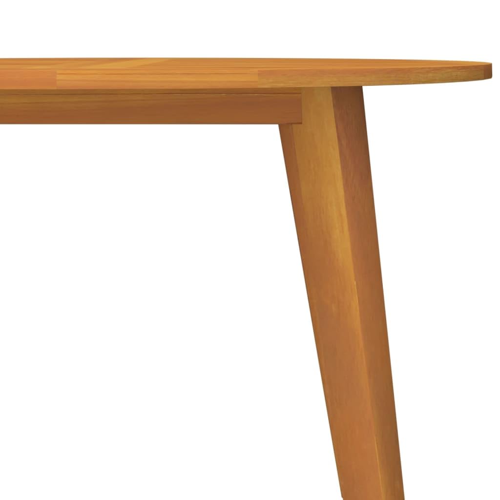 Okrągły stół ogrodowy, lite drewno akacjowe, Ø 110 x 75 cm, stabilny drewniany stół z listewkami i ukośnymi nogami, do użytku na zewnątrz