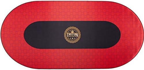 Triton™ Premium Portable Poker Table Mat 10 Player Blue - Multi-Spandex Fabric Rubber Portable Poker Game Mat with Zippered Oxford Fabric Carry Bag - 77.75" L x 35.5" W