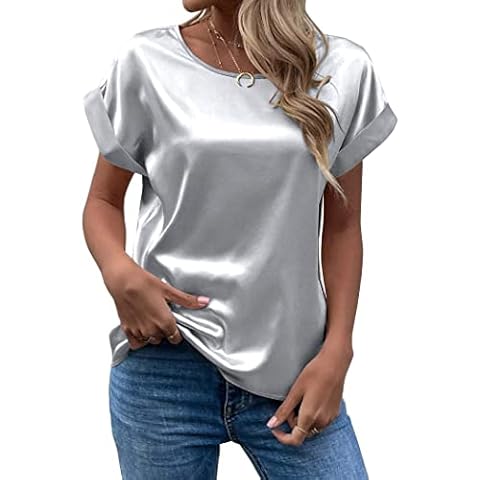 Chigant Silk Blouse Short Sleeve Cover