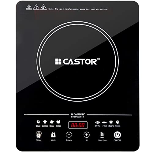 Image of IBELL 2000W Induction Cooktop Castor DIVA with Touch Control, Auto Shut Off, Overheat Protection, Fast Cooking, Energy Efficient, 2 Year Warranty, Black