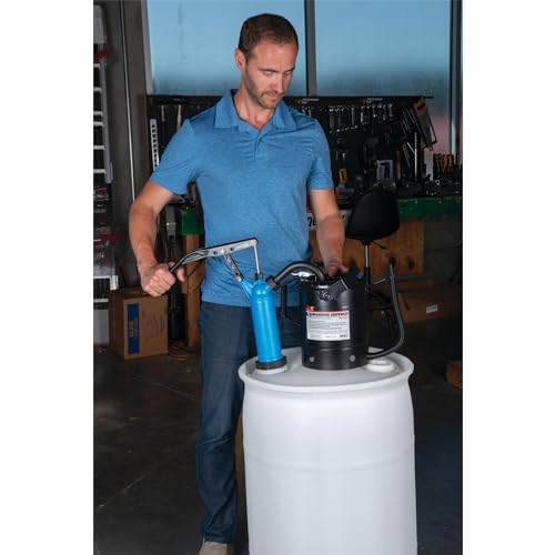 Image of Performance Tool W54268 Blue General Purpose Lever Action Barrel Drum Pump - Fits 5 to 55 Gallon Drums