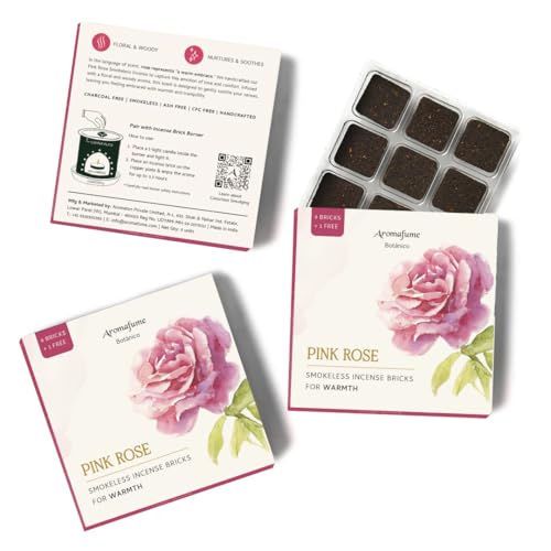 Image of Pink Rose Incense Bricks (3 Trays x 9 Pieces Each) by Aromafume | Ideal for Romance, Sensuality, Lifting Vibrations, Preparation for Prayer, Relaxation & Rituals, Temple & Mosque | Refill Pack