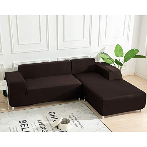 image for WOMACO L Shape Sofa Covers Sectional Sofa Cover 2 pcs Stretch Sofa Sli