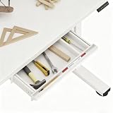 FLEXISPOT Under Desk Drawer, Under table Mounted Drawer, Standing Workstation Storage Attachment - 20.6” Width, White