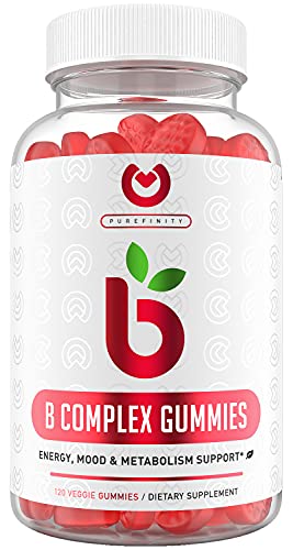 Vitamin B Gummies - Energy, Metabolism, Hair Skin & Nail Vitamin Supplement | Vitamin B Complex with Vitamin B12, Vitamin B6, Vitamin C, Niacin, Folate, and Biotin - 120 Pectin Gummies